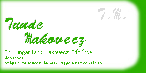 tunde makovecz business card